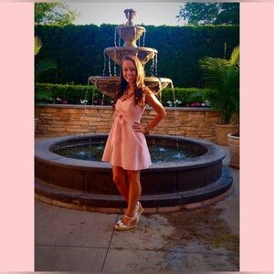 Express Light Pink Strapless Dress